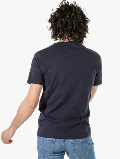 Coveri Moving T-shirt da uomo in cotone con stampa - blu scuro