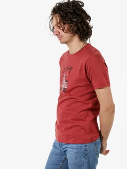 Coveri Moving T-shirt da uomo in cotone con stampa - cuoio