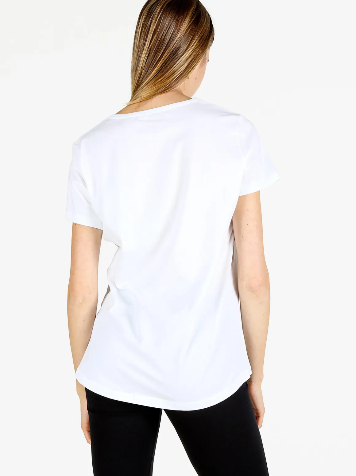 Coveri Moving T-shirt donna girocollo in cotone - bianco