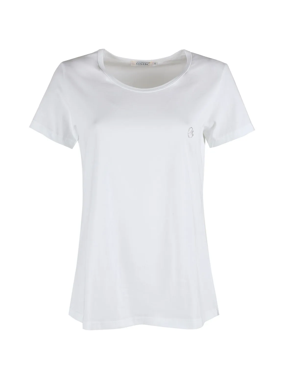 Coveri Moving T-shirt donna girocollo in cotone - bianco