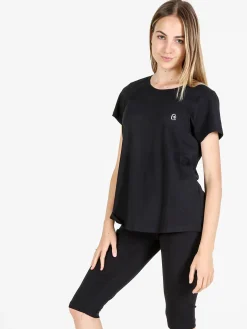 Coveri Moving T-shirt donna girocollo in cotone - nero