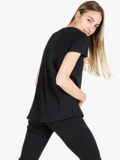 Coveri Moving T-shirt donna girocollo in cotone - nero
