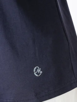Coveri Moving T-shirt donna in cotone con logo di strass - blu scuro