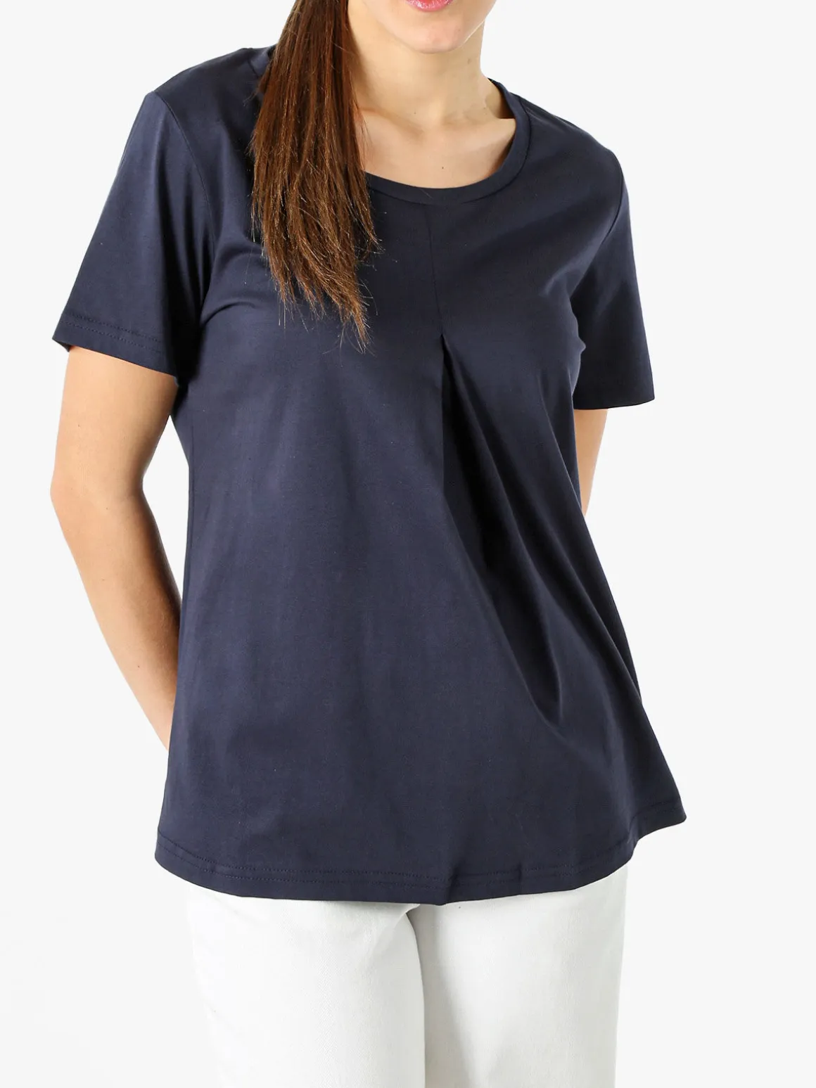 Coveri Moving T-shirt donna in cotone con logo di strass - blu scuro