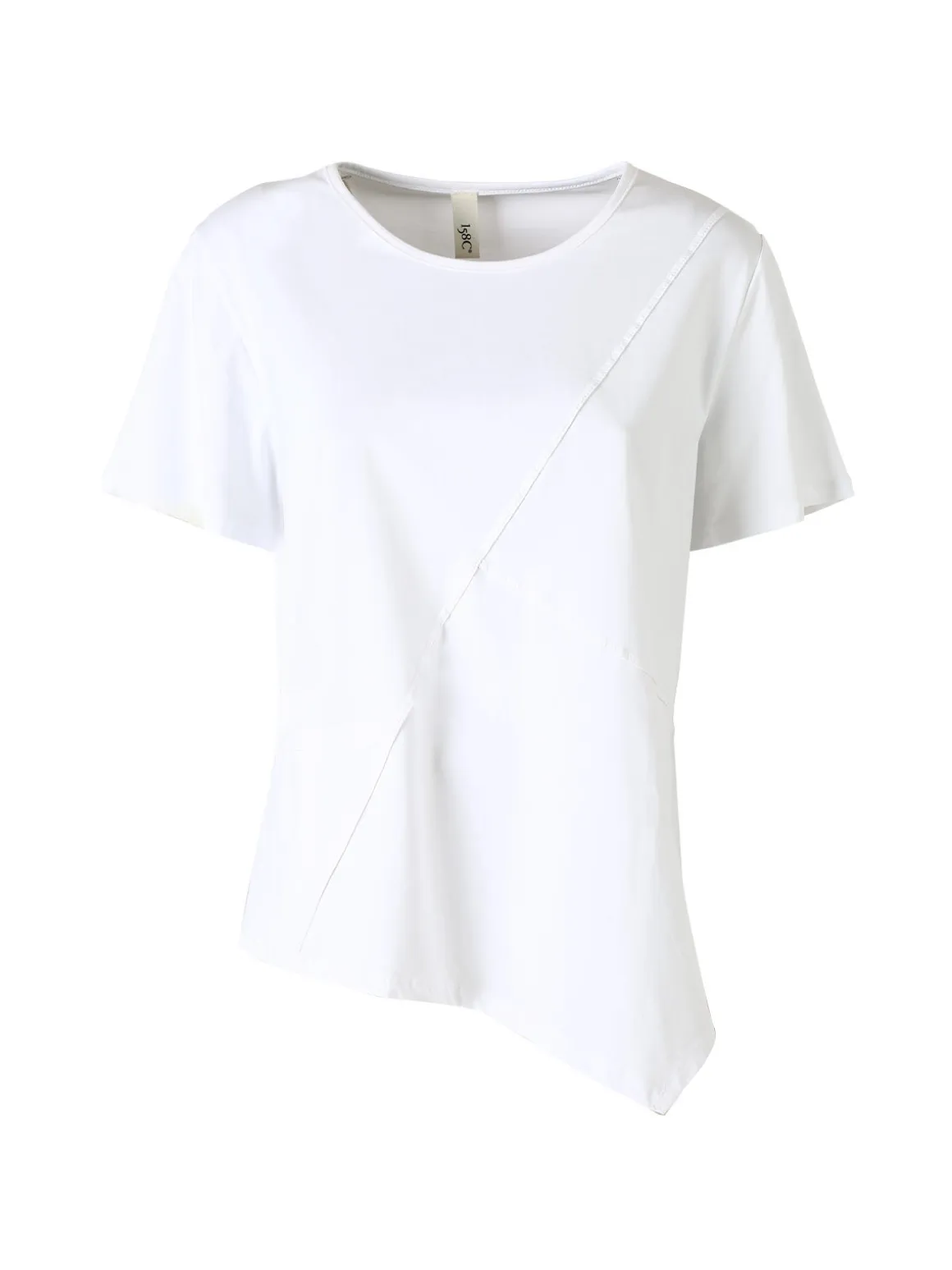 158c T-shirt donna oversize in cotone con taschino sul fondo - bianco