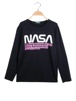 Cuba10 T-shirt da ragazza a maniche lunghe con scritta