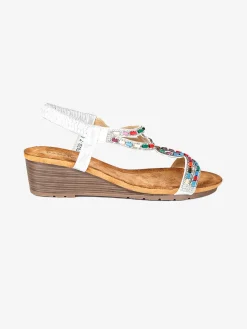 Dame Rose Sandali donna con fasce intrecciate decorate