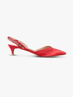 Dame Rose Slingback da donna in raso con cinturino gioiello