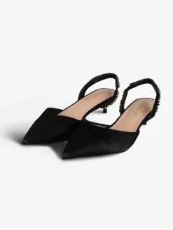 Dame Rose slingback da donna in raso con cinturino gioiello