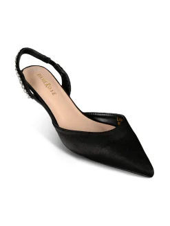 Dame Rose slingback da donna in raso con cinturino gioiello