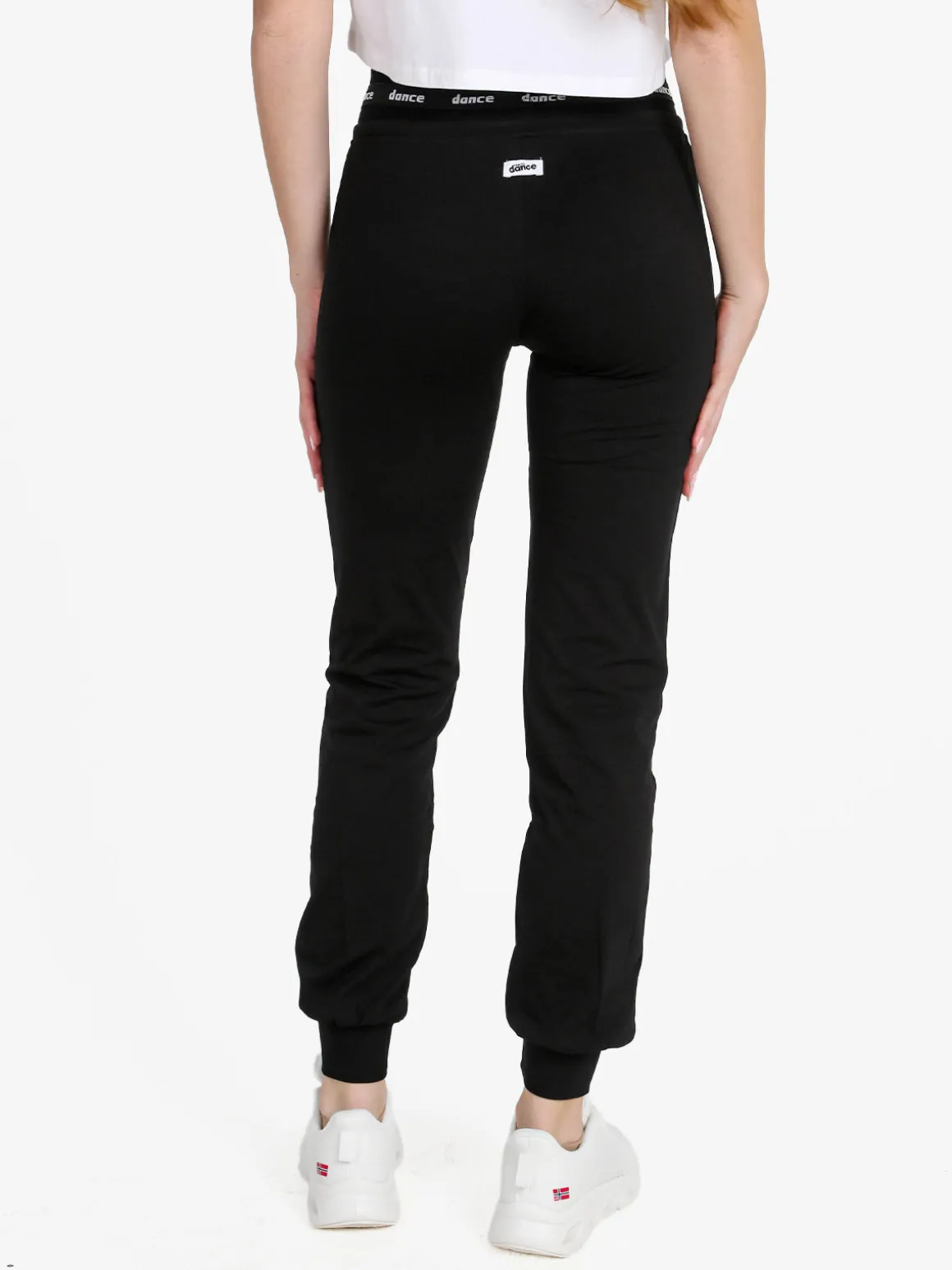 Dance Pantaloni donna sportivi con coulisse e polsini - nero
