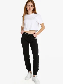 Dance Pantaloni donna sportivi con coulisse e polsini - nero