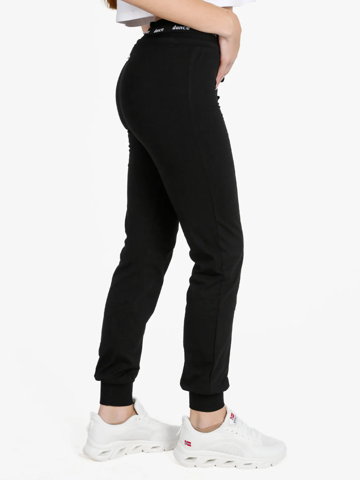 Dance Pantaloni donna sportivi con coulisse e polsini - nero