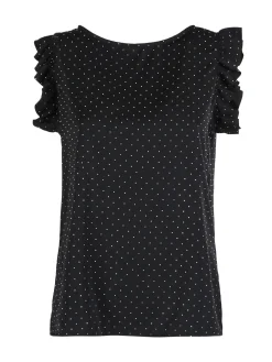 Daystar Blusa donna con strass e bottoni sulla schiena
