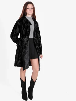 Daystar Cappotto lungo da donna in pelliccia sintetica