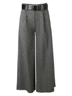 Daystar Pantaloni donna a palazzo con cintura - grigio