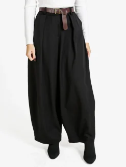 Daystar Pantaloni donna casual a palloncino con cintura - nero