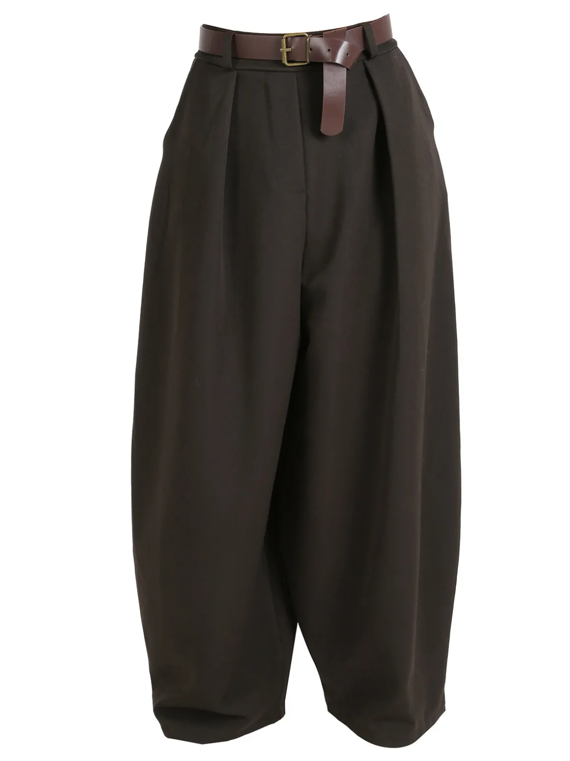 Daystar Pantaloni donna casual a palloncino con cintura - moro