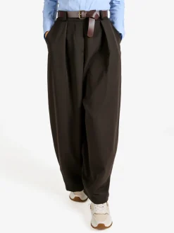 Daystar Pantaloni donna casual a palloncino con cintura - moro