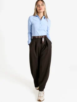 Daystar Pantaloni donna casual a palloncino con cintura - moro