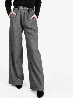 Daystar Pantaloni donna quadrettati a gamba larga