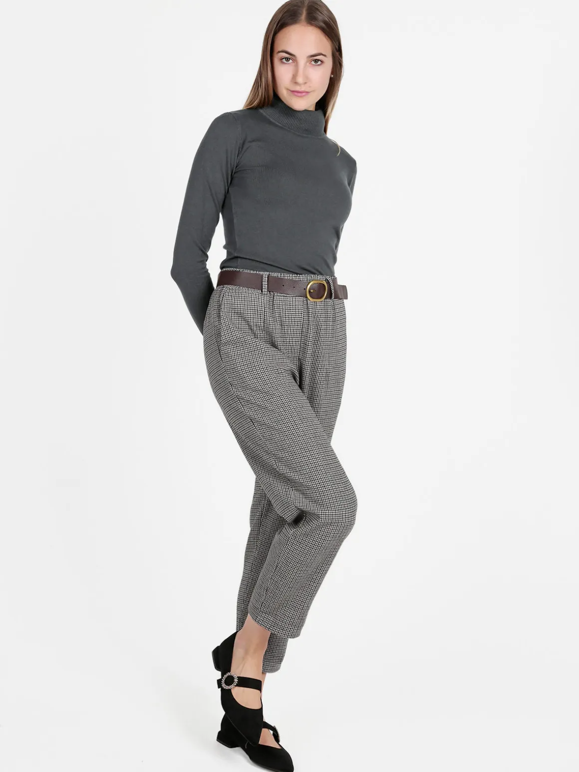 Daystar Pantaloni scozzesi da donna con cintura