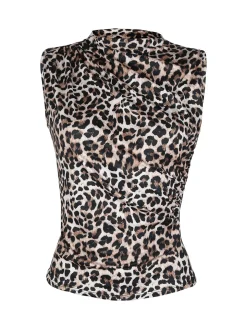 Daystar Top donna accollato in fantasia animalier