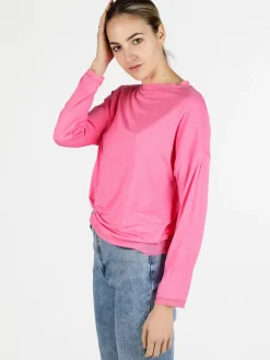 Daystar T-shirt donna a maniche lunghe con dettagli in voilè