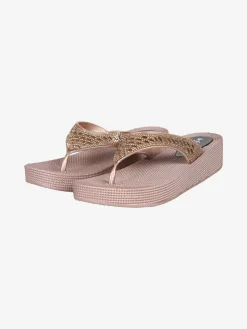 De Fonseca Infradito in gomma da donna con strass e zeppa
