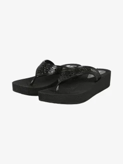 De Fonseca Infradito in gomma da donna con strass e zeppa