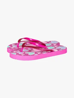De Fonseca Infradito mare da bambina in gomma con glitter e cuori - fucsia