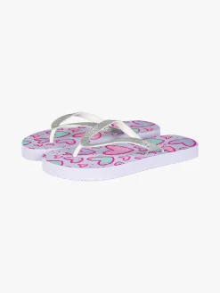 De Fonseca Infradito mare da bambina in gomma con glitter e cuori - lilla