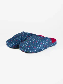 De Fonseca Pantofole donna effetto velluto con fiori