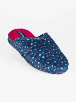 De Fonseca Pantofole donna effetto velluto con fiori