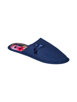 De Fonseca Pantofole donna in tessuto con plantare fiorato - blu scuro