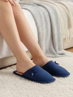 De Fonseca Pantofole donna in tessuto con plantare fiorato - blu scuro