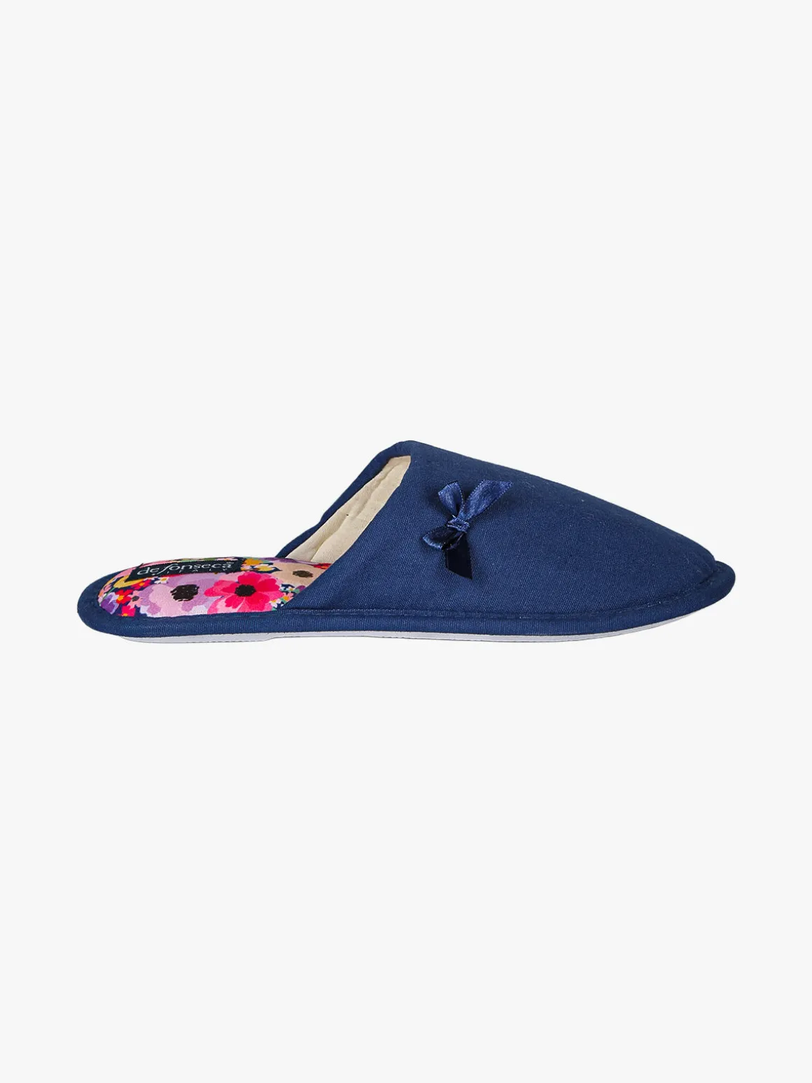 De Fonseca Pantofole donna in tessuto con plantare fiorato - blu scuro
