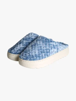 De Fonseca Pantofole donna peluche con platform - azzurro