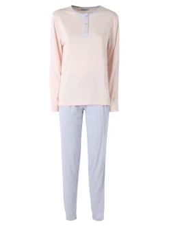 De Fonseca Pigiama lungo da donna in cotone con stampe - lilla
