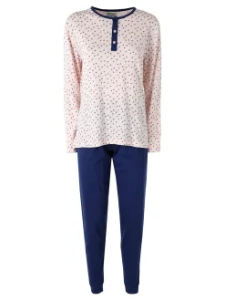 De Fonseca Pigiama lungo da donna in cotone con stampe - blu