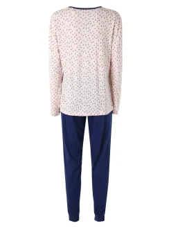 De Fonseca Pigiama lungo da donna in cotone con stampe - blu