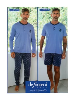 De Fonseca Pigiama lungo da uomo in cotone - grigio