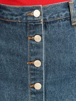 Denim Gonna corta con bottoni