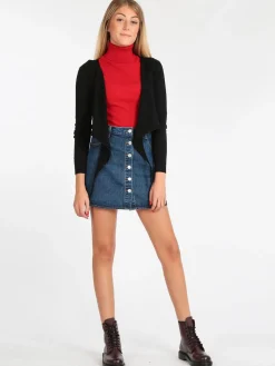 Denim Gonna corta con bottoni