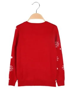 Denim Maglione natalizio da bambini con renna - rosso