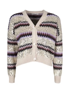 De Royale Cardigan donna crop con paillettes
