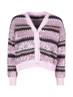 De Royale Cardigan donna crop con paillettes