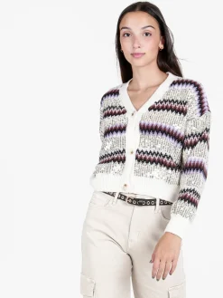 De Royale Cardigan donna crop con paillettes