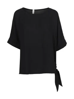 Deva Moda Blusa donna a maniche corte con anello laterale