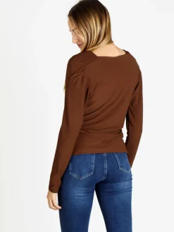 Deva Moda Blusa donna con scollo a cascata